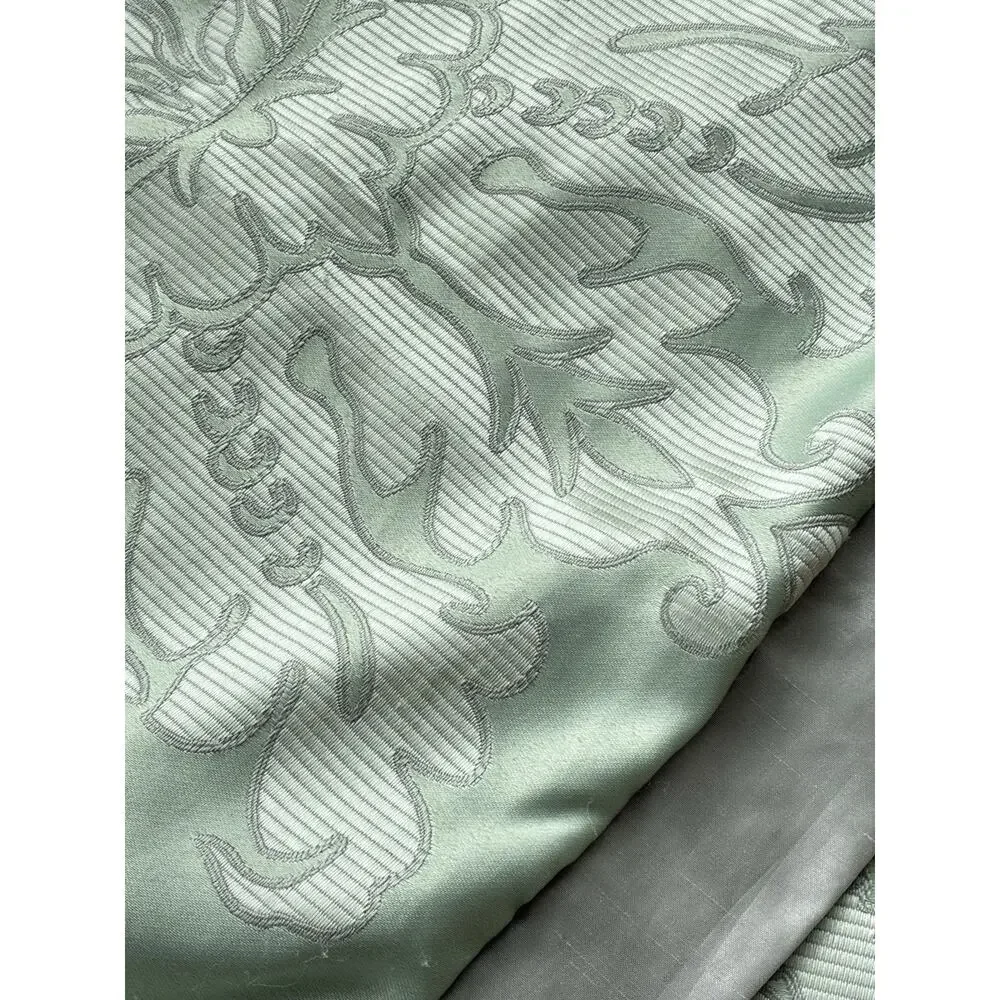 Martha Stewart Collection Mint Green & Silver Jacquard Damask Pillow Shams (2)